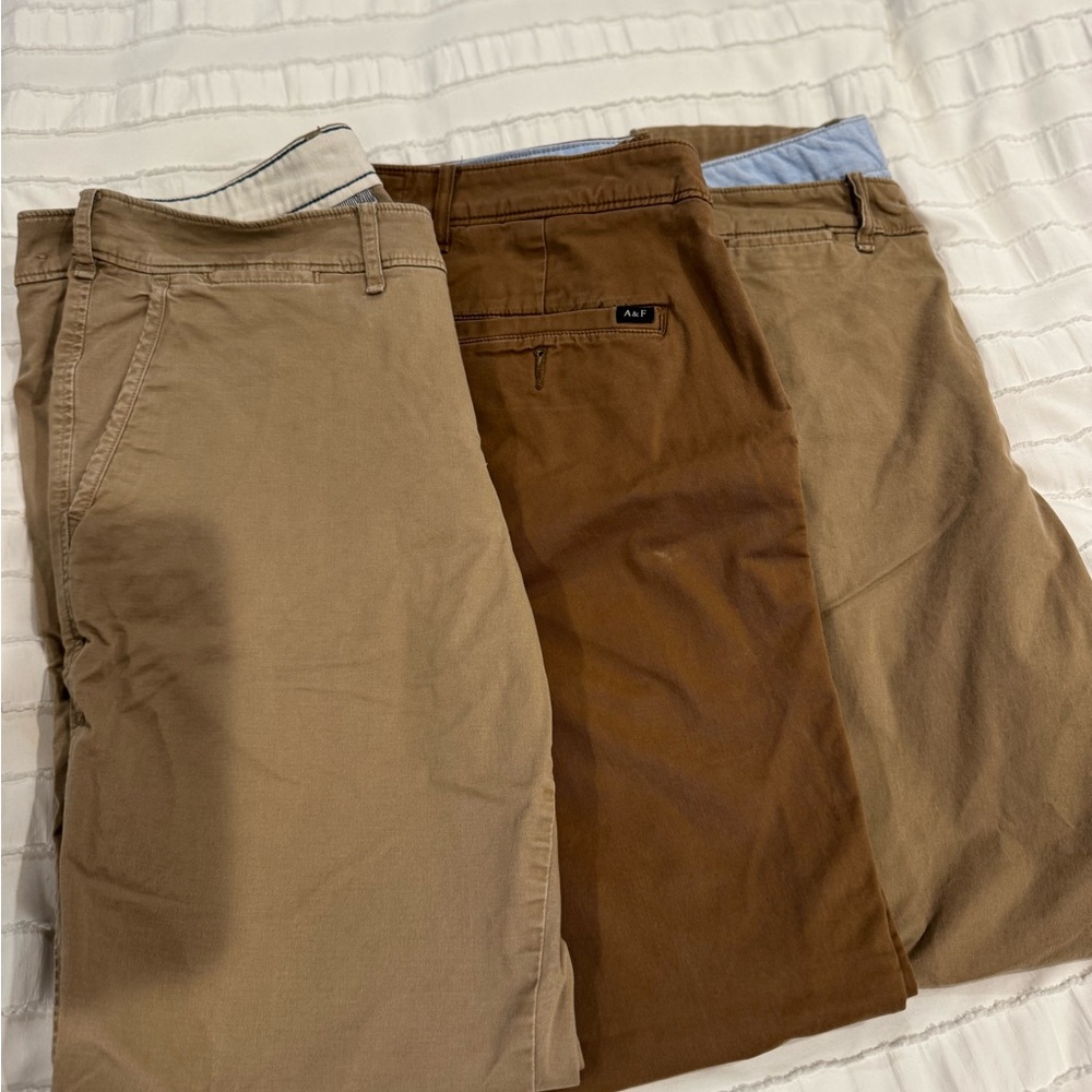 Abercrombie & Fitch Men's Chinos - Tan, Brown, and Khaki